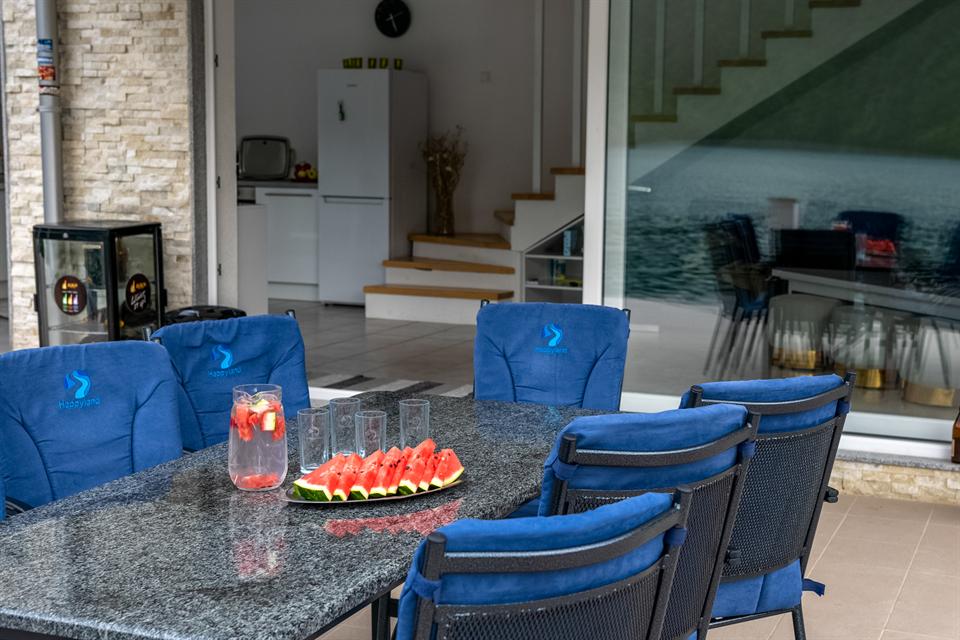 Covered terrace dining area