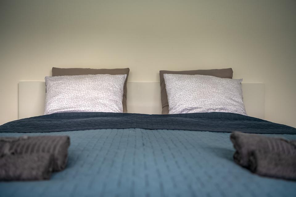 Bedroom pillows and towels