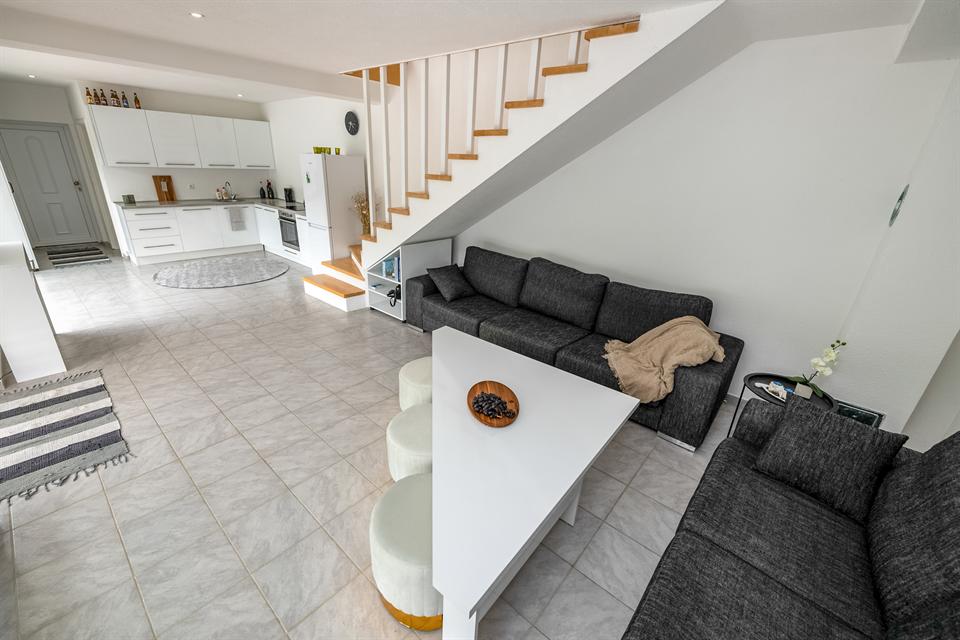 Open-plan ground floor lounge and kitchen