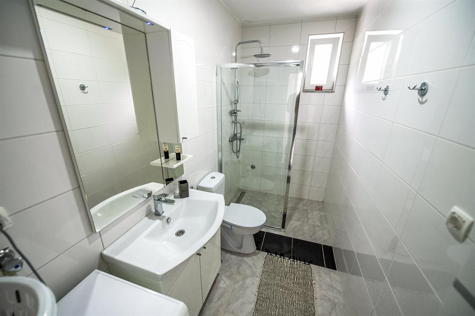 Bathroom sink and shower