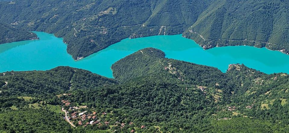 Aerial view of Jablanica Lake